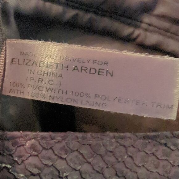 Elizabeth Arden Wristlet Women's Snakeskin Style Purple Snap Closure - Picture 8 of 12